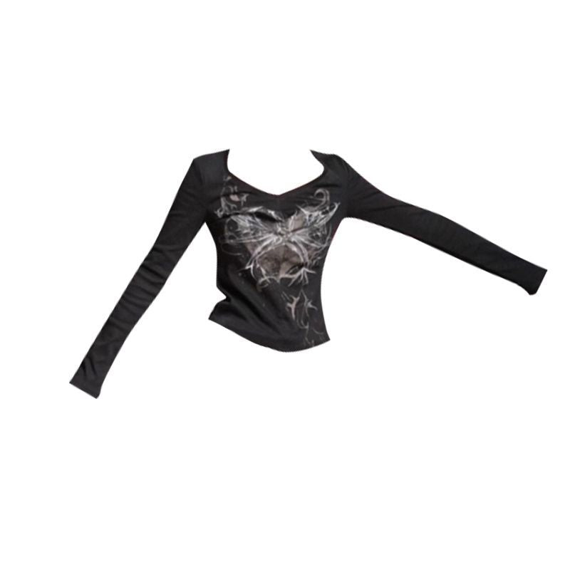 Womens V-neck Long Sleeve Velvet Top