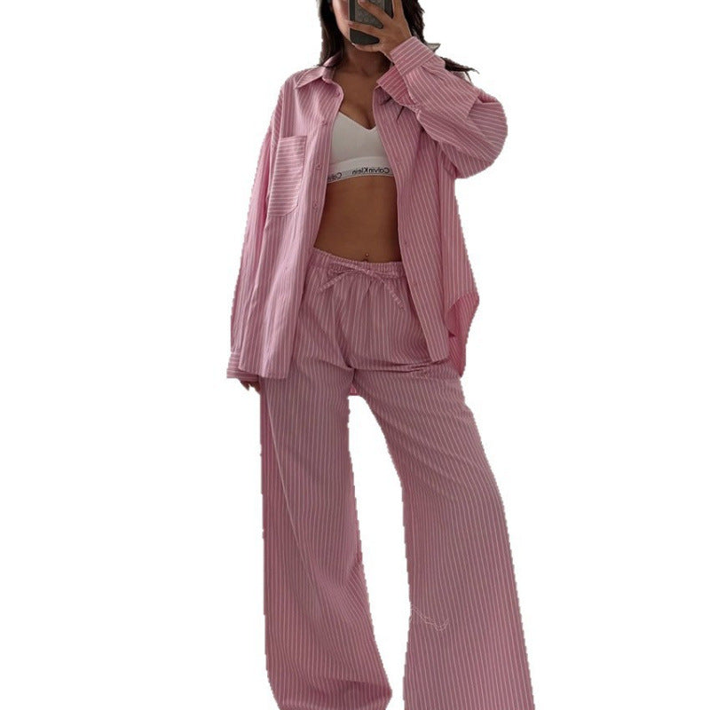 Striped Long Sleeve Loungewear Set