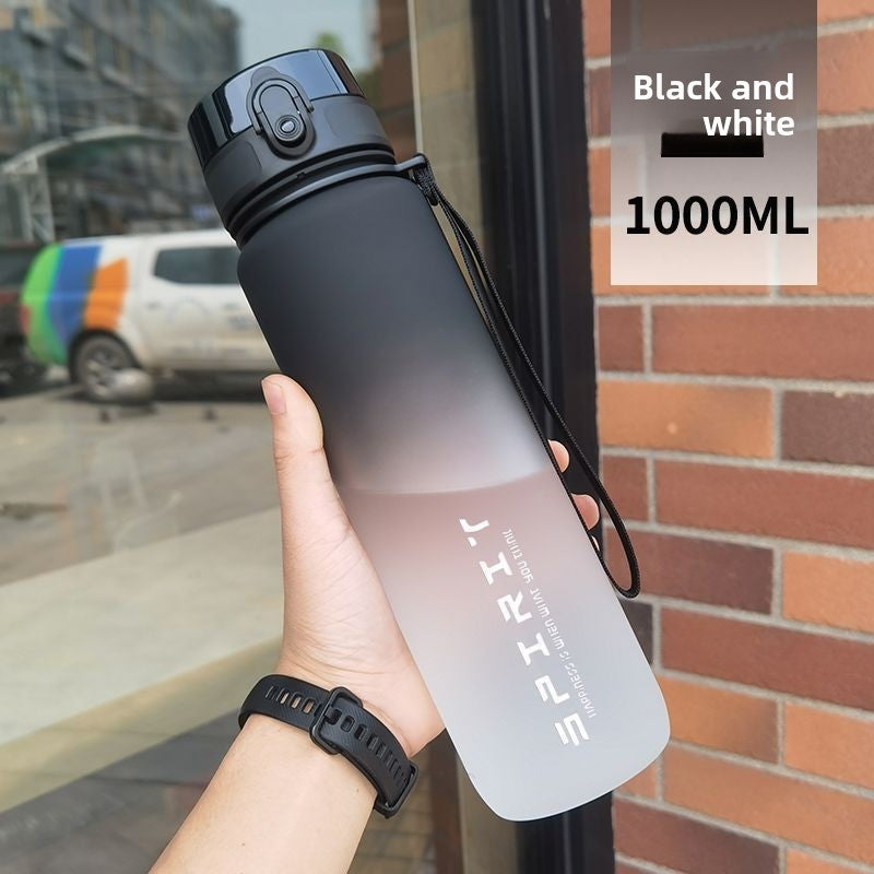 Large Capacity Frosted Plastic Sports Water Bottle