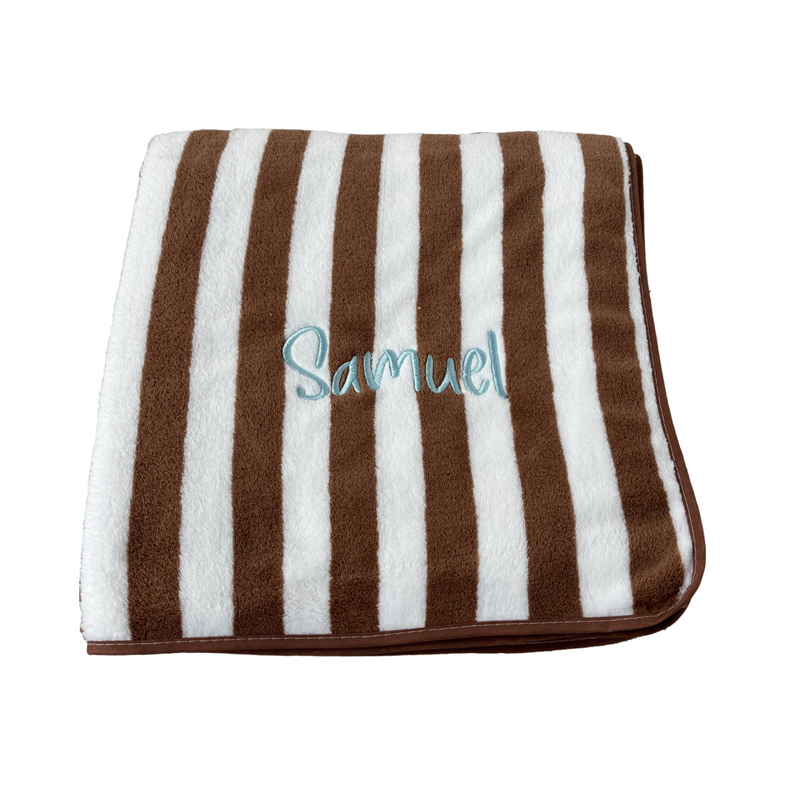 Embroidered Coral Fleece Bath and Beach Towel