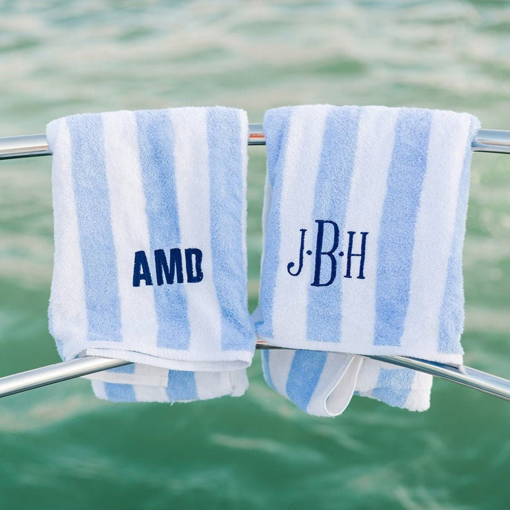 Embroidered Coral Fleece Bath and Beach Towel