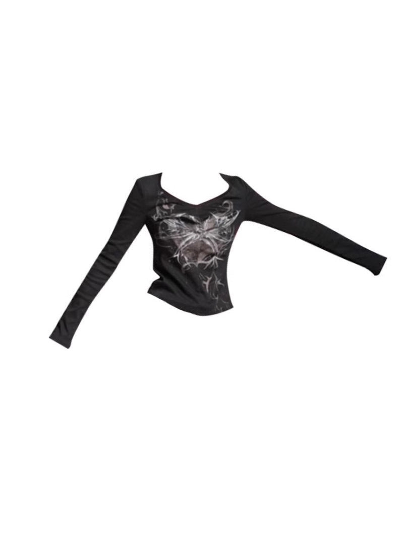 Womens V-neck Long Sleeve Velvet Top