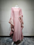 Modest Satin Long Dress with Belt