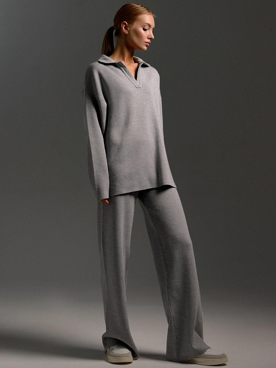 Knitted Hoodie and Pants Set