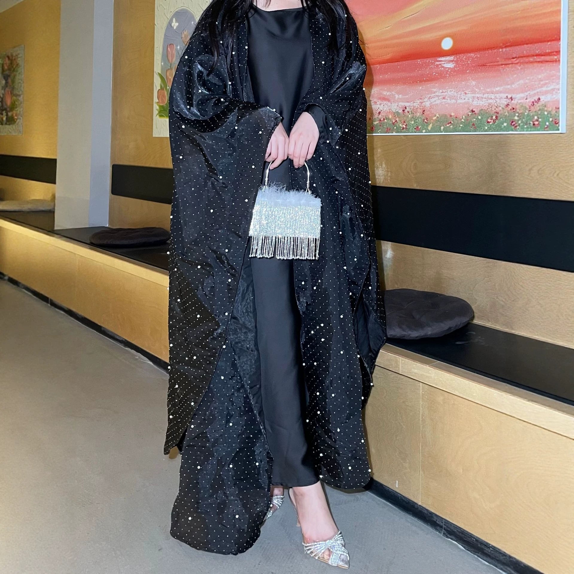 Elegant Batwing Sleeve Long Dress