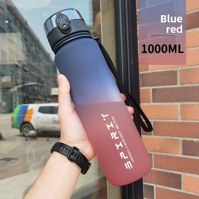 Large Capacity Frosted Plastic Sports Water Bottle