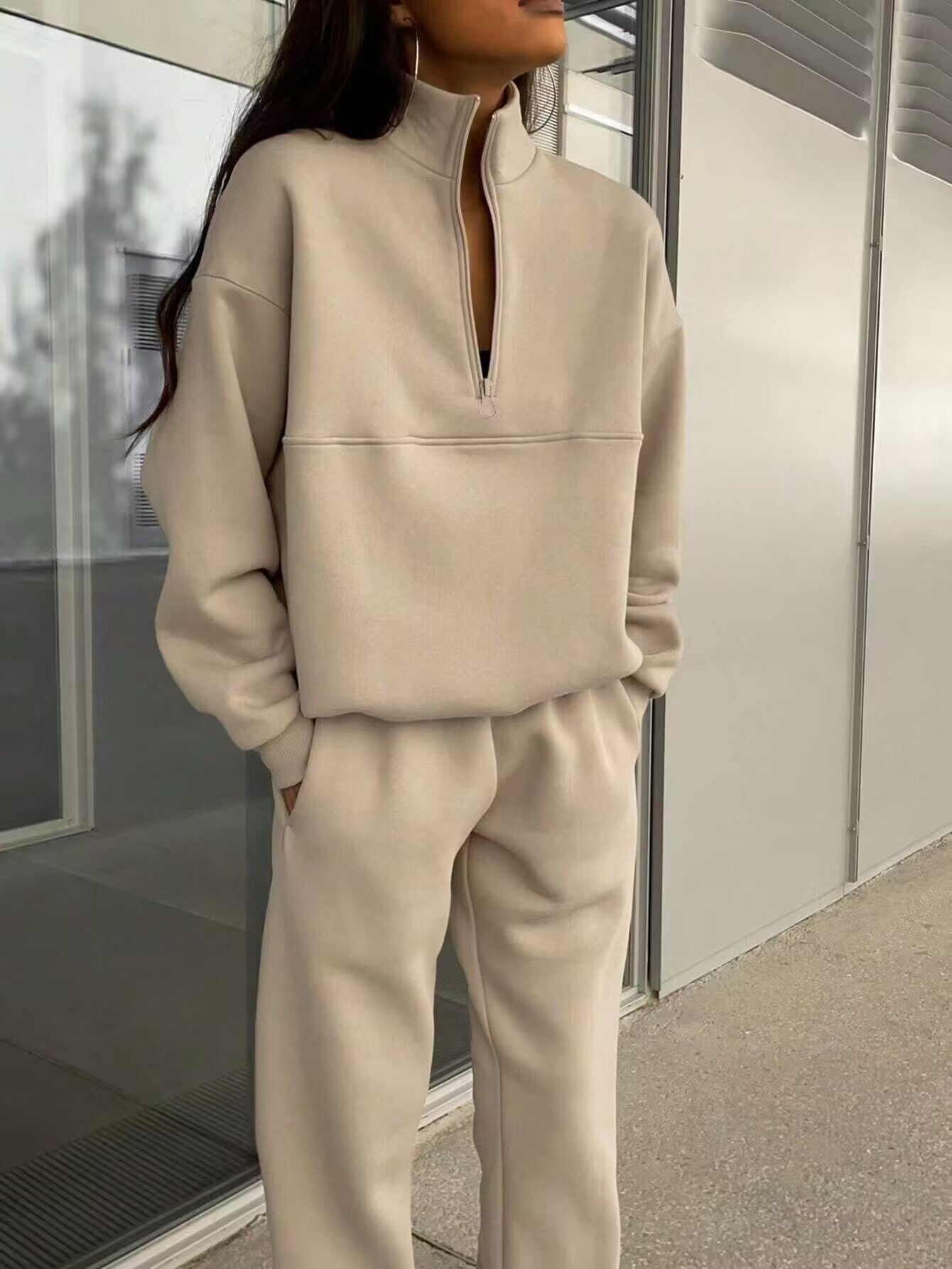 Womens Casual Long Sleeve Sweatshirt and Pants Set