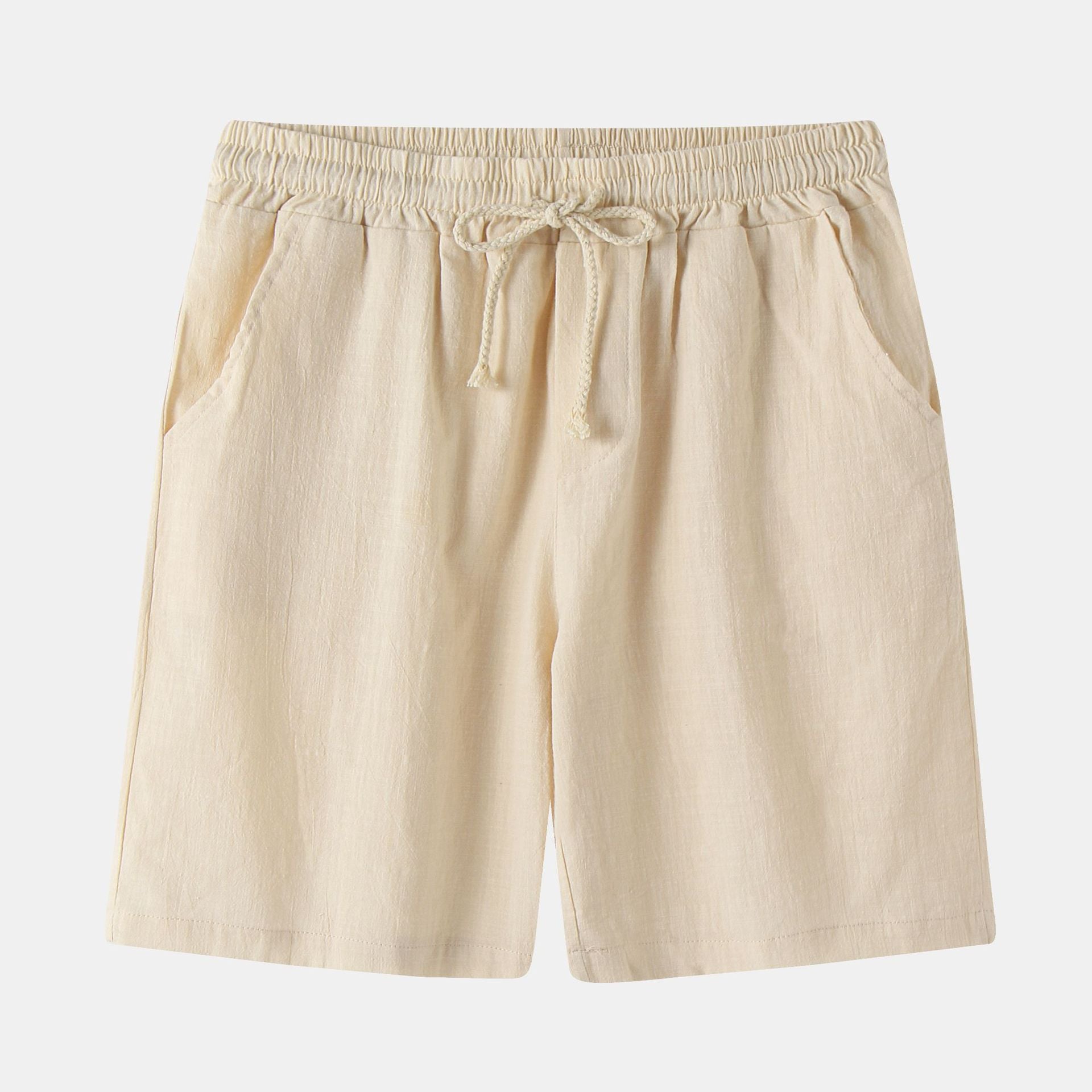 Mens Cotton Linen Casual Shorts Beach Pants
