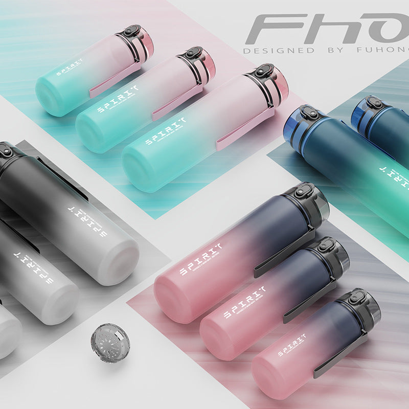 Large Capacity Frosted Plastic Sports Water Bottle