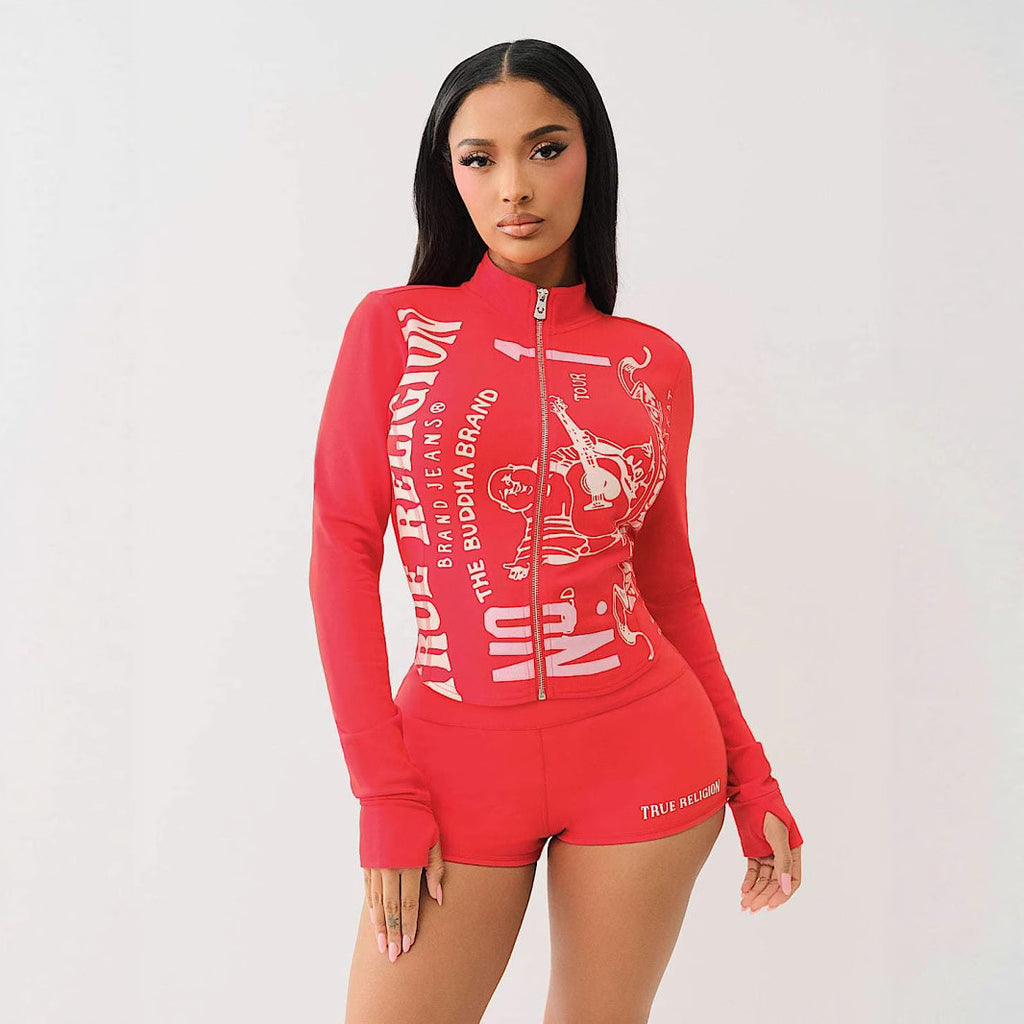 Women Casual Long Sleeve Top and Shorts