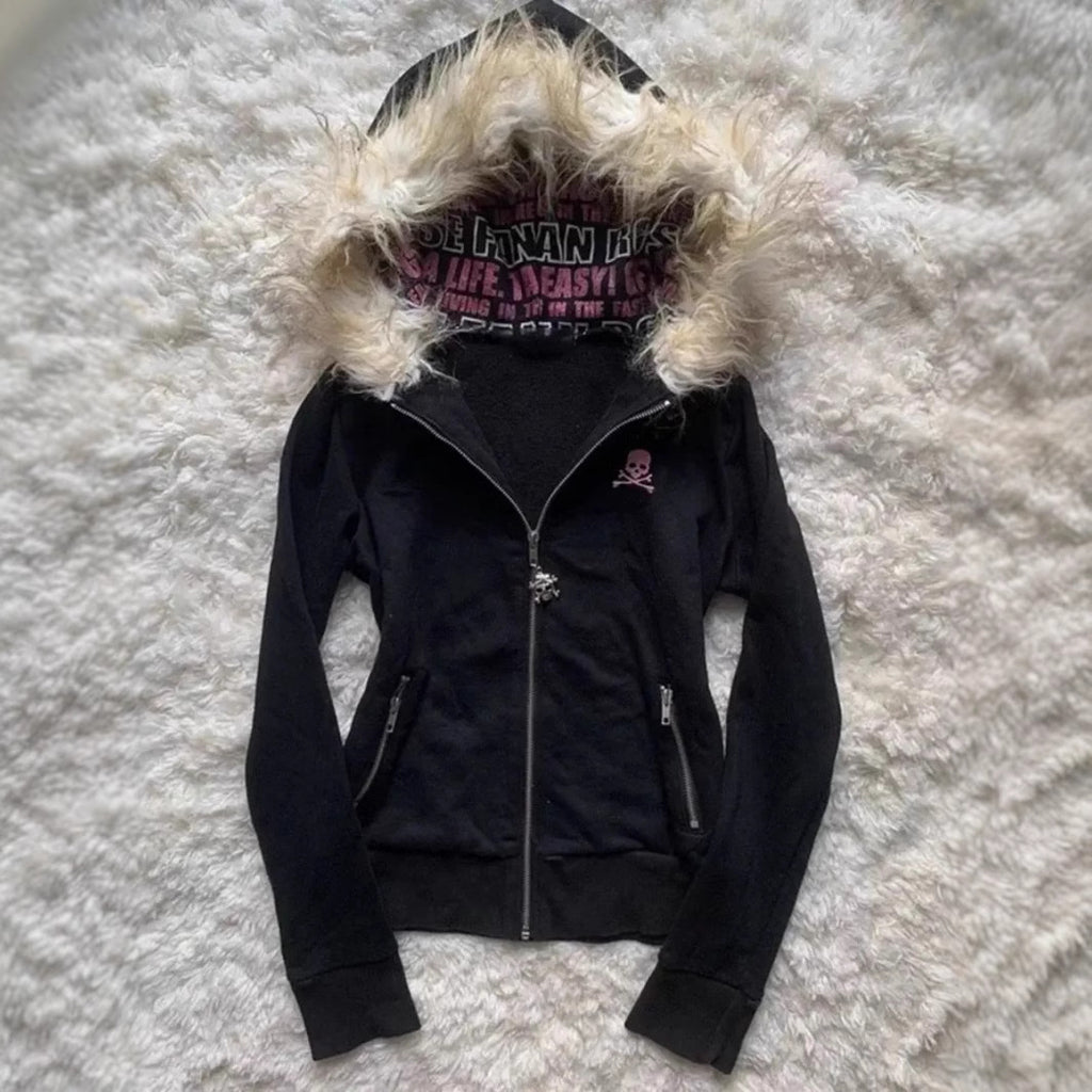 Gothic Embroidery Hoodie Womens Sweater