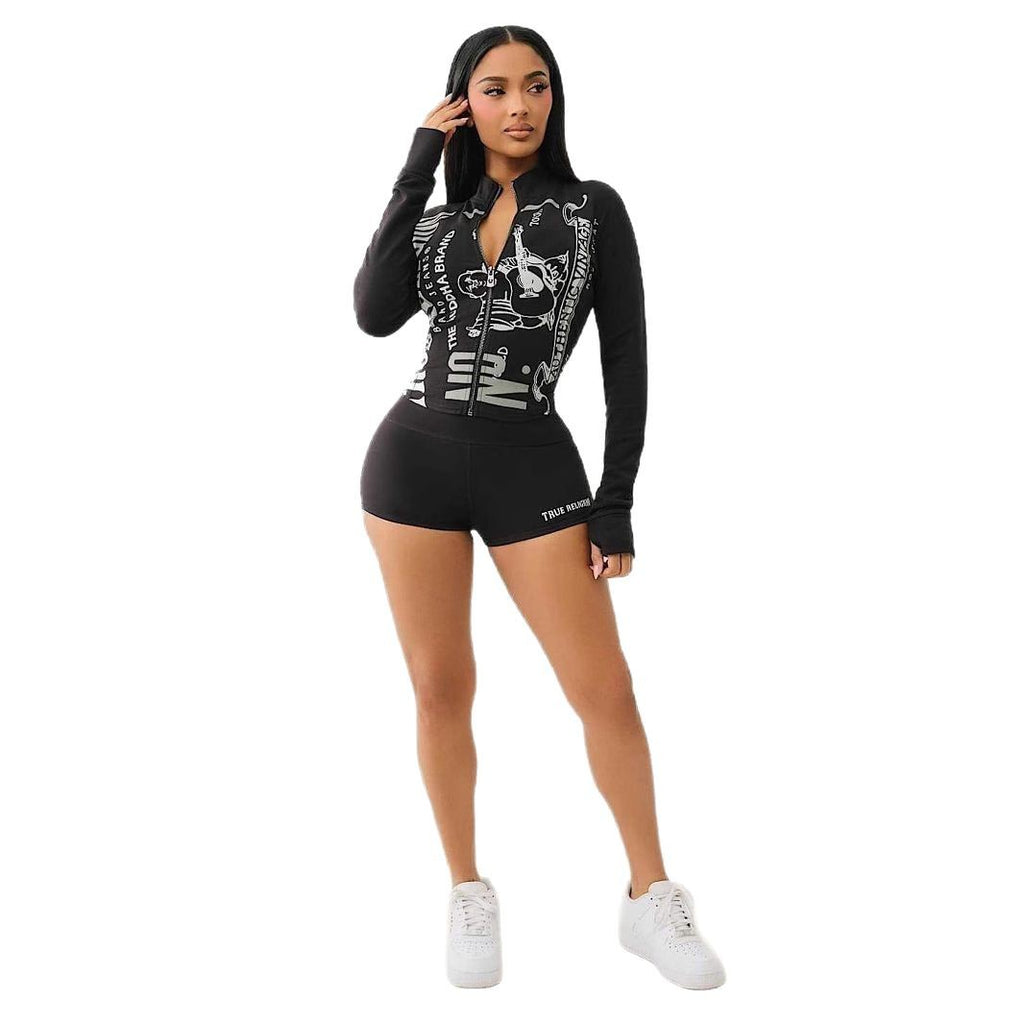 Women Casual Long Sleeve Top and Shorts