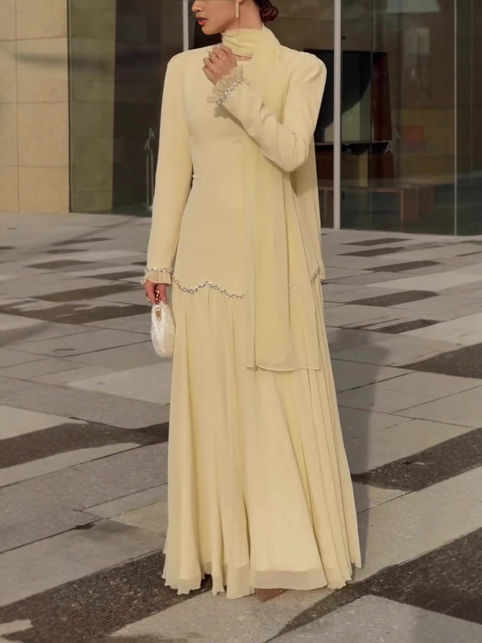 Vintage Elegant Long Sleeve Dress