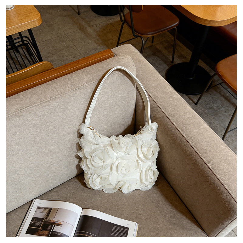 Rose Lace Evening Shoulder Bag