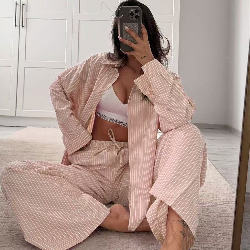 Striped Long Sleeve Loungewear Set