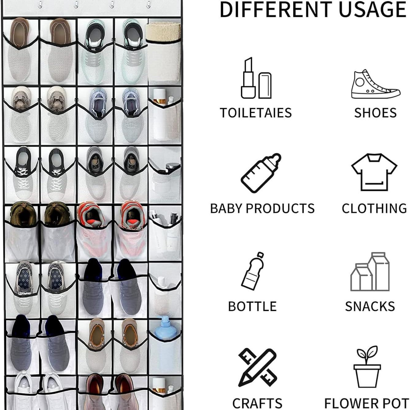 Multi Compartment Door Hanging Storage Organizer