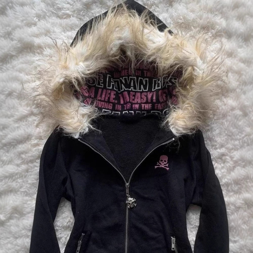 Gothic Embroidery Hoodie Womens Sweater