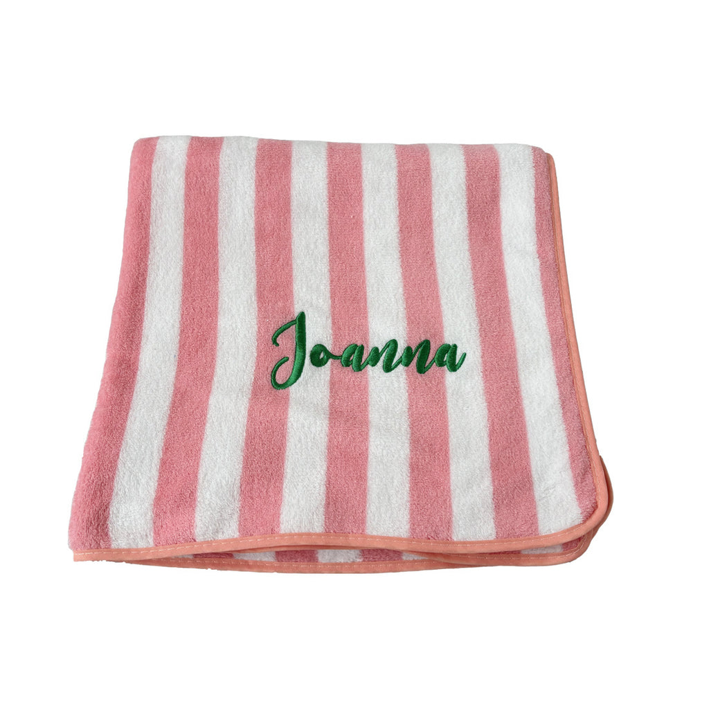 Embroidered Coral Fleece Bath and Beach Towel