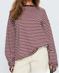 Long Sleeve Striped Cotton T-Shirt