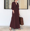Casual Long Sleeve Pocket Dress