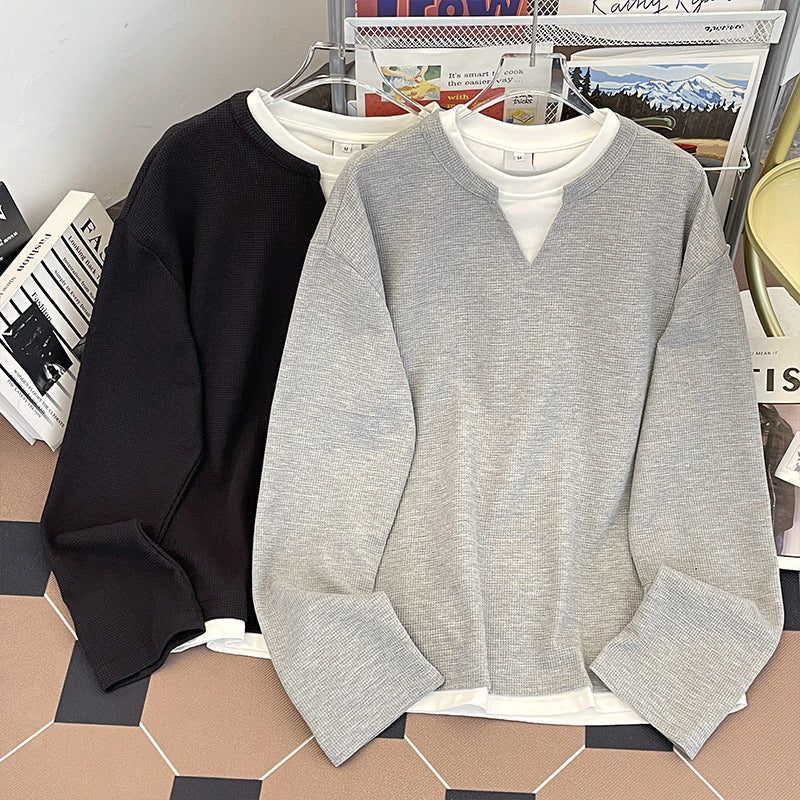 Mens Long Sleeve V-Neck Pullover Shirt
