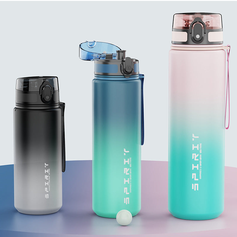 Large Capacity Frosted Plastic Sports Water Bottle