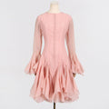 Ruffle High Neck Long Sleeve Dress