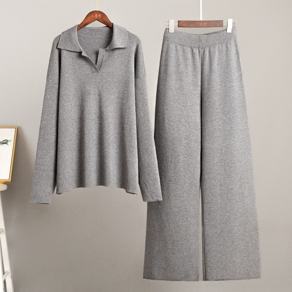 Knitted Hoodie and Pants Set