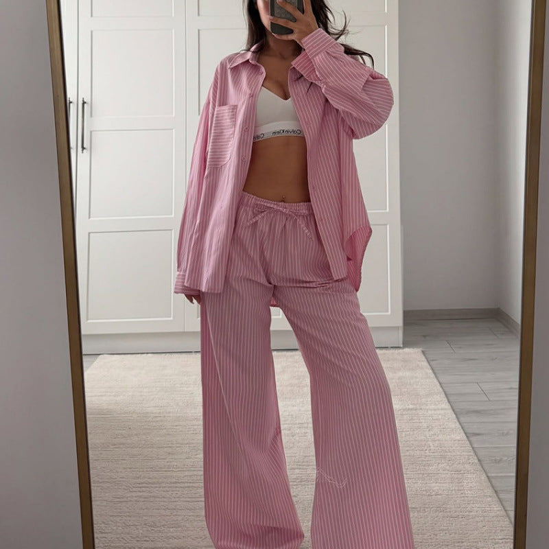 Striped Long Sleeve Loungewear Set