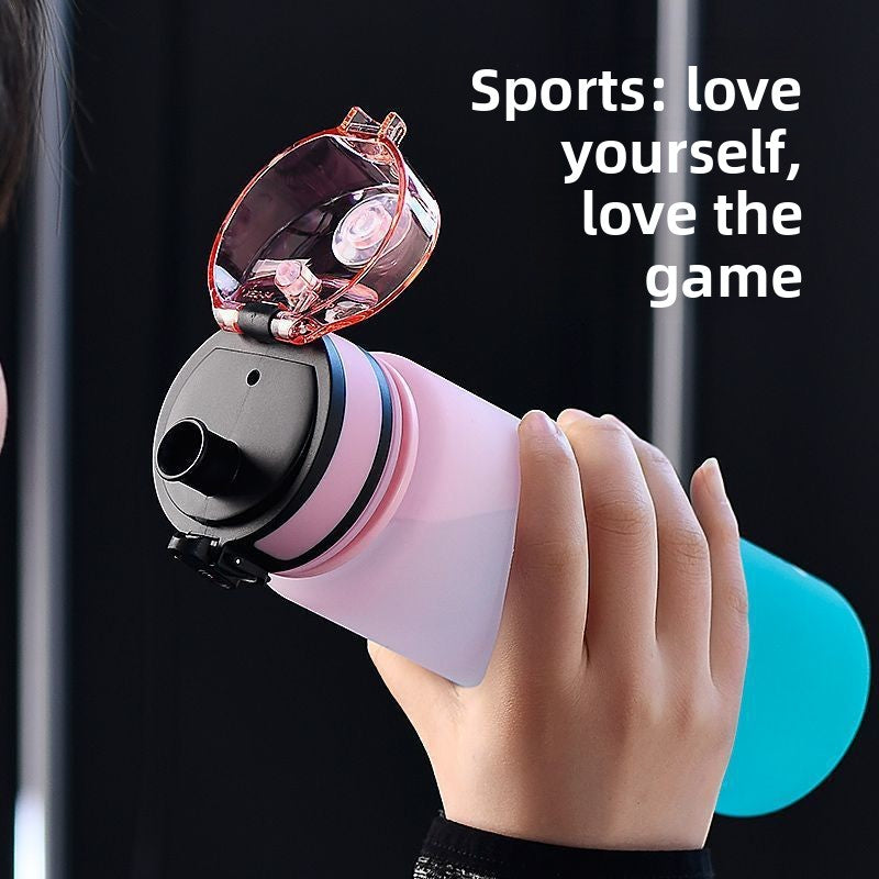Large Capacity Frosted Plastic Sports Water Bottle