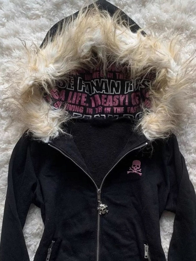 Gothic Embroidery Hoodie Womens Sweater